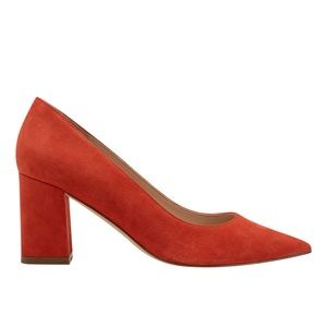 Marc fisher zala-red suede-block heel size 5